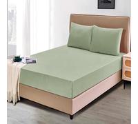 DH DREAMER HOME Sábanas Bajeras Térmica de Terciopelo Ajustable para Invierno de 2 Piezas 90x200+25cm + 1 Funda Almohada de 45x110cm - Bajera Pólar Suave y Acogedora (Esmeralda, Cama 90)