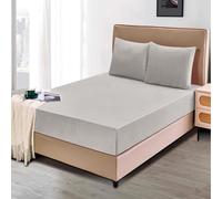 DH DREAMER HOME Sábanas Bajeras Térmica de Terciopelo Ajustable para Invierno de 3 Piezas 150x200+25cm + 2 Fundas Almohada de 50x90cm - Bajera Pólar Suave y Acogedora (Gris Claro, Cama 150)