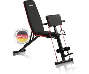 DH FitLife - Banco de entrenamiento plegable con banco curl y extensor de piernas | Weight Bench for Home Workout | Banco de entrenamiento multifunción | Banco de fitness | Dispositivo abdominal
