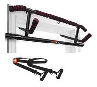 DH FitLife Barra de Dominadas para Marco de Puerta sin Tornillos | Pull up bar Doorway | Barra de Tracción Multifuncional para Colgar | in ntrenador de Suspensión | para Puerta de 70 - 92 cm