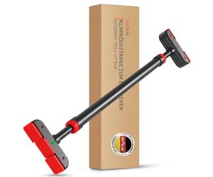 DH FitLife Barra de dominadas para marco de puerta sin tornillos | Pull Up Bar Doorway para enroscar | entrenador de espalda para puerta 72-92 cm | con nivel de burbuja