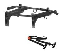 DH FitLife Barra de Dominadas Pared 4 en 1 con Tacos de Expansión | Pull-Up Bar Multifuncional para Casa | Hasta 200 kg | 6 Asas Antideslizantes | 3 Ojales para Saco de Boxeo y Cintas de Suspensión