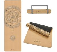 DH FitLife Esterilla Yoga Antideslizante de Corcho y Caucho Natural, para Yoga, Pilates y Fitness, Fácil de Limpiar, Cómoda y Resistente