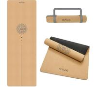 DH FitLife Esterilla Yoga Antideslizante de Corcho y Caucho Natural, para Yoga, Pilates y Fitness, Fácil de Limpiar, Cómoda y Resistente