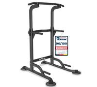 DH FitLife Power Tower, Barra de Dominadas y Fondos Ajustable | 10 niveles de altura｜Dominadas, fondos y flexiones｜150 kg｜Base en H estable｜Pies antideslizantes