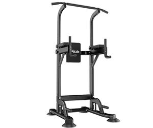 DH FitLife Power Tower Dip Station | Dispositivos deportivos con barra de dominadas, barras dip y entrenamiento de espalda | estación de fuerza | estación de entrenamiento | Power Rack