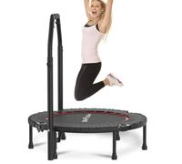 DH FitLife Trampolín de Fitness Plegable para Interior sin Instalación | Ø102 cm (40 Pulgadas) | Capacidad 150 kg | 4 Niveles de Asa Ajustable | Estable para Niños y Adultos
