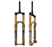 DH Horquilla De Bicicleta De Montaña 27,5/29 Pulgadas MTB Horquilla Suspensión Neumática Recorrido 180mm Horquillas For Bicicleta 28.6mm Tubo Cónico 15*110mm Boost Eje Pasante(Gold,27.5 inch)