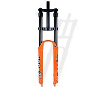 DH Horquilla Suspensión for Bicicleta Montaña 26/27,5/29 " Recorrido 160 Mm Aleación De Magnesio Doble Hombro Descenso Horquilla De Aire 28,6 Mm Recta Horquilla Delantera QR 9 Mm Bloqueo Manual(Orange