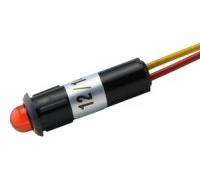 DH Piloto led 5mm 12V rojo alta luminosidad