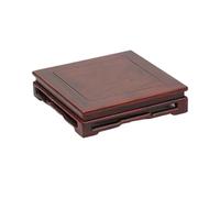 Dh2yjnbf3 Decoración del hogar Adornos de bonsái base cuadrada estilo Ming con ramita ácida roja caoba Aplicación en interiores(Grande)