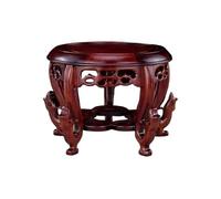 Dh2yjnbf3 Decoración del hogar Artesanías con base de madera redonda, jarrones piedra extraños, decoraciones bonsái, pedestal Aplicación en interiores(Grande)