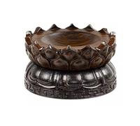 Dh2yjnbf3 Decoración del hogar Expositor giratorio de madera for bonsáis con base cóncava for tallado Aplicación en interiores(Grande)