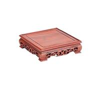 Dh2yjnbf3 Decoración del hogar Tallas de sándalo rojo, artesanías, adornos, bonsái, juegos té, base paleta cuadrada Aplicación en interiores(XS)