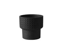Dh2yjnbf3 Macetero Vintage-Style Woven-Look Checkered Concrete Flower Pot For The Living Room Jardín(Negro,Pequeño)
