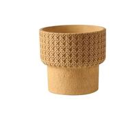 Dh2yjnbf3 Macetero Vintage-Style Woven-Look Checkered Concrete Flower Pot For The Living Room Jardín(Yellow,Pequeño)