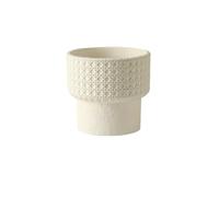 Dh2yjnbf3 Macetero Vintage-Style Woven-Look Checkered Concrete Flower Pot For The Living Room Jardín(Blanco,Medio)