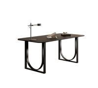 Dh2yjnbf3 Mesa Ordenador Escritorio de losa Piedra Vintage, Mesa PC for el hogar, Escritorio Oficina, Comedor té Negro Simple for Sala Estar Fácil de Instalar(120 * 60 * 75cm)