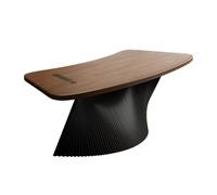 Dh2yjnbf3 Mesa Ordenador Escritorio Moderno for Oficina en casa con Base Ondulada de Acero al Carbono, Amplia estación de Trabajo con Tomas de Carga. Fácil de Instalar(L)