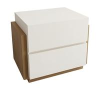 Dh2yjnbf3 Moderno Mesita de Noche con Suelo Doble cajón for organización Almacenamiento en Dormitorio Dormitorio(Blanco,Grande)