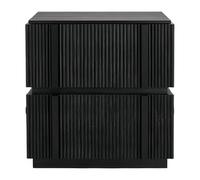 Dh2yjnbf3 Moderno Mesita de Noche con Tirador Tira Vertical Dos cajones Apilados for Almacenamiento en Dormitorio Dormitorio(Negro)