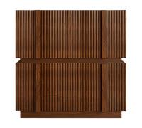 Dh2yjnbf3 Moderno Mesita de Noche con Tirador Tira Vertical Dos cajones Apilados for Almacenamiento en Dormitorio Dormitorio(Bruin)