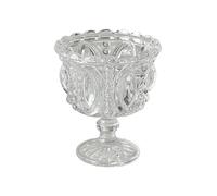 Dh2yjnbf3 Vintage Embossed Dessert Cups Goblet, 250ml Clear Ice Cream Sundae Cups with Colorful Footed(Transparent)