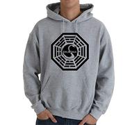 Dharma Lost - Sudadera con capucha para hombre color Gris Jaspeado talla M