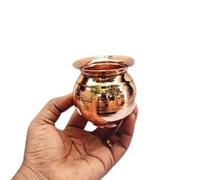 DharmikOnline Tamba Lota - Kalash de cobre puro para ceremonias religiosas en el templo de adoración Pooja, uso en el hogar y el agua, con muchos beneficios ayurvédicos para la salud
