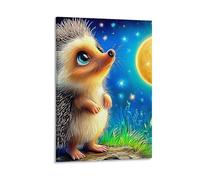 DHBANEIOK Erizo mirando estrellas Cuadro En Lienzo Cuadros Decorativos Pinturas Murales Pintura Poster Impresiones De Lienzo Para Salon Dormitorios Comedor Pasillo 08x12inch(20x30cm)