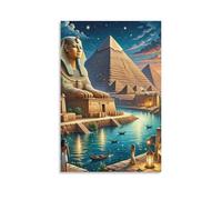 DHBANEIOK Escena nocturna antiguo Egipto Cuadro En Lienzo Cuadros Decorativos Pinturas Murales Pintura Poster Impresiones De Lienzo Para Sala De Estar Decoración De Dormitorio 20x30inch(50x75cm)