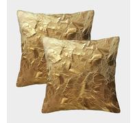 DHBANEIOK Funda De Almohada Juego De 2 Cuadrado Plantas 45x45cm Gold 3D, Unilado, Detallado Y Colorido, Perfecta Para Sofá, Dormitorio, Decoraciones De Fiesta, Regalo