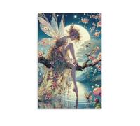 DHBANEIOK Hada bajo la luna Cuadro En Lienzo Cuadros Decoracion Pinturas Murales Cuadros Modernos Impresiones De Lienzo Para Sala De Estar Decoración De Dormitorio 08x12inch(20x30cm)