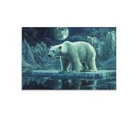 DHBANEIOK Oso polar Cuadros En Lienzo Glaciar Modernos Cuadros Posters De Pared De Cuadros De Arte Foto Cuadros Modernos Decoracion Café Para Dormitorio Baño Sala De EEstrella 24x36inch(60x90cm)