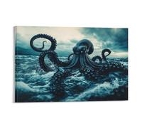 DHBANEIOK Pulpo Cuadro Lienzo Pintura - Cuadros Abstractos Pintura Al Óleo Pintura De Lienzo, Impresiones Sobre Lienzo, Cuadros Decoracion 08x12inch(20x30cm)