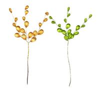 DHER 20 Piezas de Ramas Florales de Cuentas acrílicas Perlas de acrílico de Ramas de Flores, Transparente DIY Plana lágrimas en los Pinchos, para la decoración del hogar,Fiesta (B)