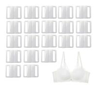 DHER 20pcs Hebilla de sujetador para sujetadores de bikini traje de baño hebilla pajarita hebilla de plástico moda bikini insertar correa hombro (Blanco, 20MM)
