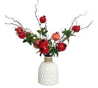 DHER 6pcs Ramas de Granada Artificiales, simulación de decoración de Frutas, para el hogar, decoración de la Mesa, Boda, decoración del hogar de Navidad, Fiesta,decoración de jardín (C)