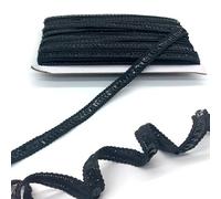 DHER Cinta decorativa de lentejuelas de 25 metros de largo, Cinta de lentejuelas brillantes Cinta de lentejuelas planas cinta de lentejuelas de 12 mm, adorno de lentejuelas colorida (negro)