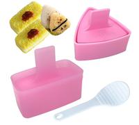 DHER Kit de molde para sushi Moldes bola de arroz Set de moldes de arroz Molde Triangular para Sushi y Molde Rectangular para Onigiri Set para Hacer Sushi, Molde para Onigiri, Herramientas de Cocina