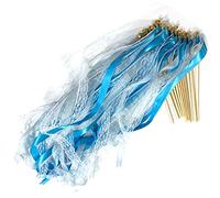 DHER Palo De Cinta Para Boda Cinta De Fiesta Excelente Palos De Varitas 12 Piezas Cinta Varita De Hadas Varita MáGica Varita Serpentina Con Campanas Cinta Boda DecoracióN Que Revolotea CéSped (azul)