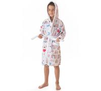 DHESTIA HOME Albornoz Infantil de Terciopelo 100% Algodón Estampado Modelo Rainbows Color Único Talla 2_years