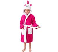 DHESTIA HOME Albornoz Infantil Niñas - Algodón Natural - Baño y Ducha - Capucha y Bolsillos - OekoTex Standar Color Sleep Unicorn Talla 2_years