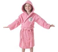 DHESTIA HOME - Albornoz Niña Baño 100% Algodón Capucha y Bolsillos Little Princess - ROSA, Talla 6/8 Años