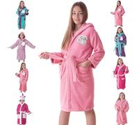 DHESTIA HOME - Albornoz Niñas Infantil y Adolescentes 100% Algodón Capucha y Bolsillos Color New Unicorn Talla 6_years