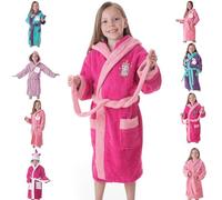 DHESTIA HOME - Albornoz Niñas Infantil y Adolescentes 100% Algodón Capucha y Bolsillos - Color Sweet Dreams, Talla Talla 6/8 Años
