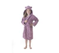 DHESTIA HOME - Albornoz Niños y Niñas 100% Algodón Natural Capucha con Orejas Color LILA Talla 10_years