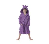 DHESTIA HOME - Albornoz Niños y Niñas 100% Algodón Natural Capucha con Orejas Color MORADO Talla 6_years