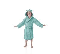 DHESTIA HOME - Albornoz Niños y Niñas 100% Algodón Natural Capucha con Orejas Color TURQUESA Talla 6_years