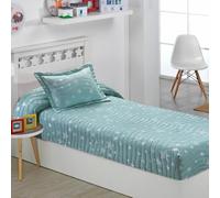 Dhestia Home - Colcha Bouti Ajustable Cama Nido Infantil y Juvenil de Verano Estrellas Agua - Color Único, Talla Cama 105